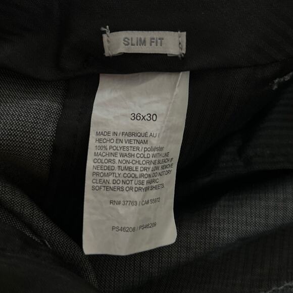 Perry Ellis Portfolio Mens Flat Front Dress Pants 36x30 Gray - Picture 5 of 5